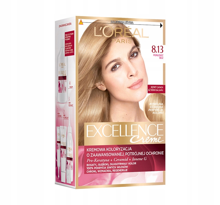 LOREAL EXCELLENCE CREME 8.13 PERŁOWY BLOND FARBA