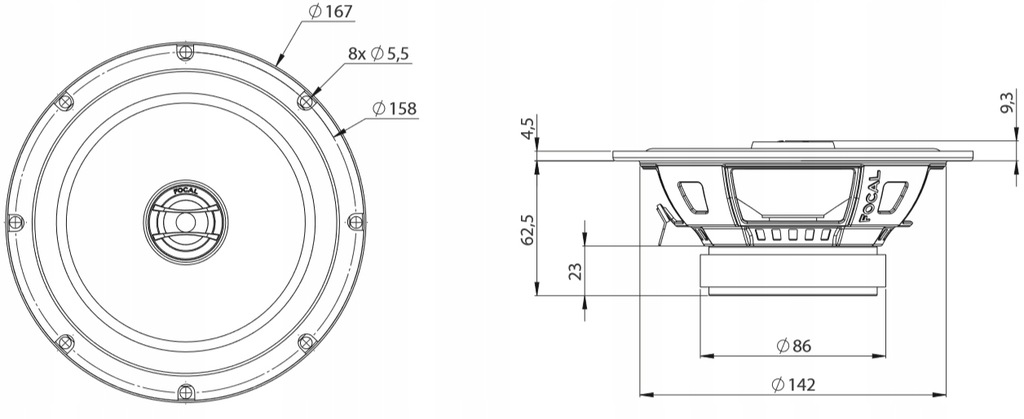 Купить ДИНАМИКИ FOCAL RCX-165 OPEL Vectra C Signum 165MM: отзывы, фото, характеристики в интерне-магазине Aredi.ru