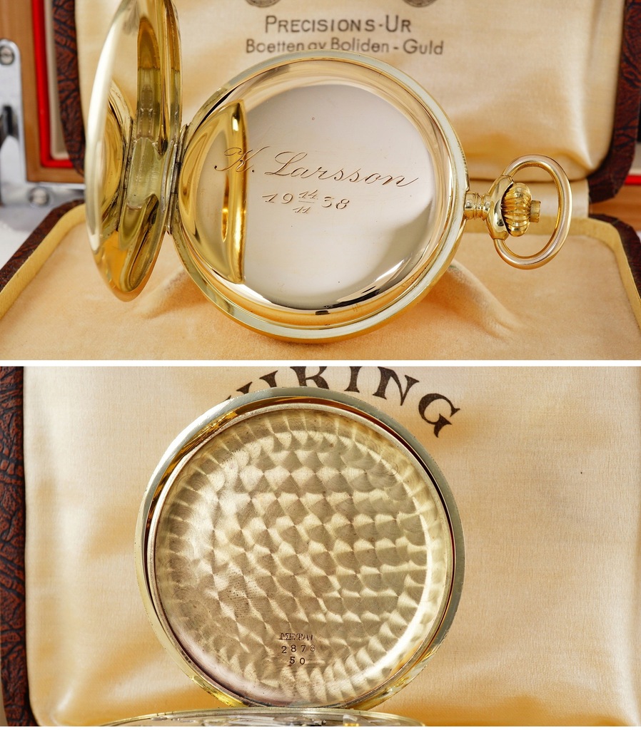 VIKING złoty zegarek kieszonkowy 14K savonette 38r 8135125221