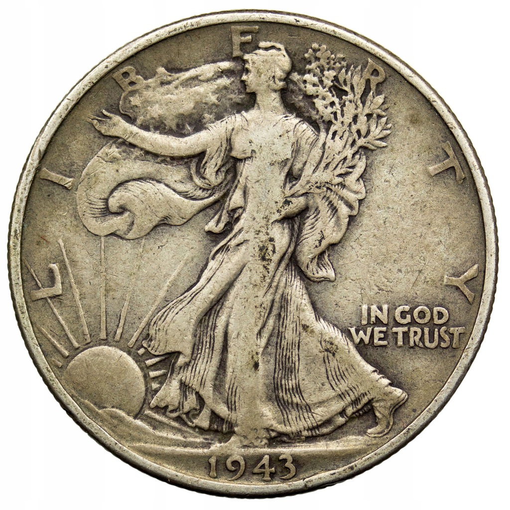 USA, 1/2 dolara 1943, Walking Liberty, st. 3