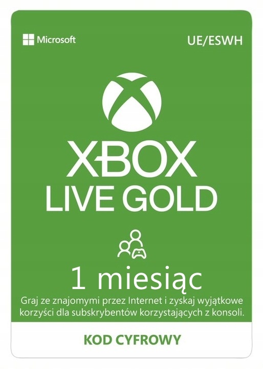 Subskrypcja Xbox Live Gold 1miesiąc ONE 360 SERIES