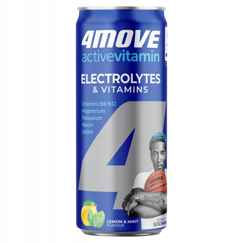 4Move Active Electrolytes&Vitamins Gazowany napój cytrynowo-miętowy 330 ml
