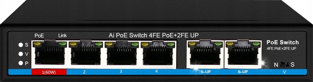 Switch POE 4xPOE 2xUplink 65W HI-POE APER