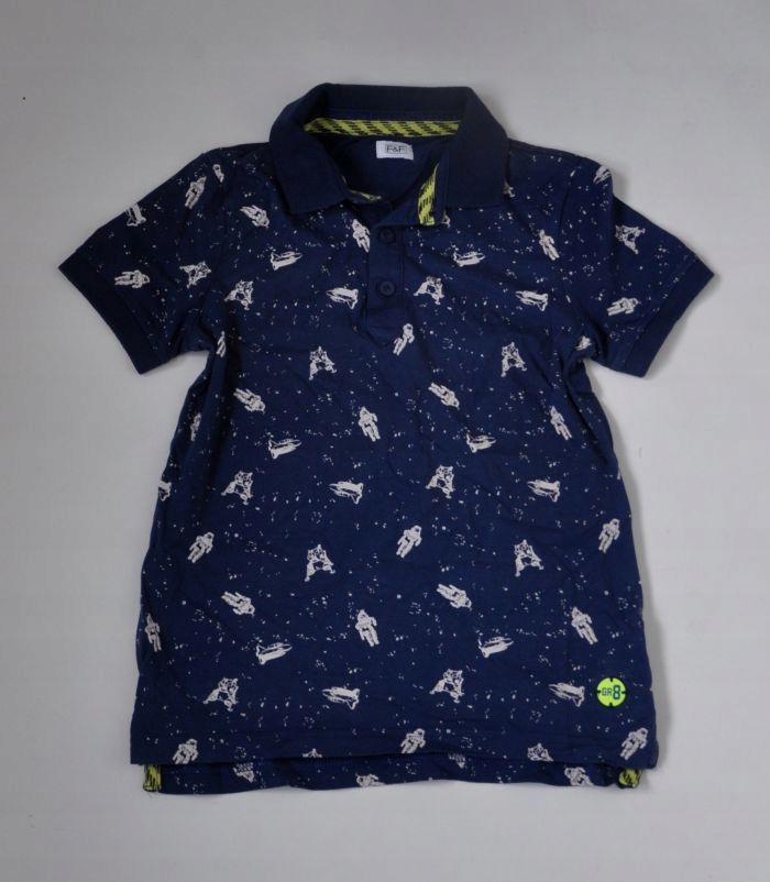 F&F T-shirt POLO KOSMOS 122cm 6-7lat NOWY