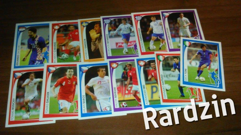 13 naklejek Euro 2008 Panini Rarytas