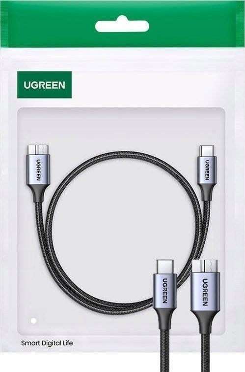 Kabel USB Ugreen USBC microUSB 0.5 m Szary (15231)