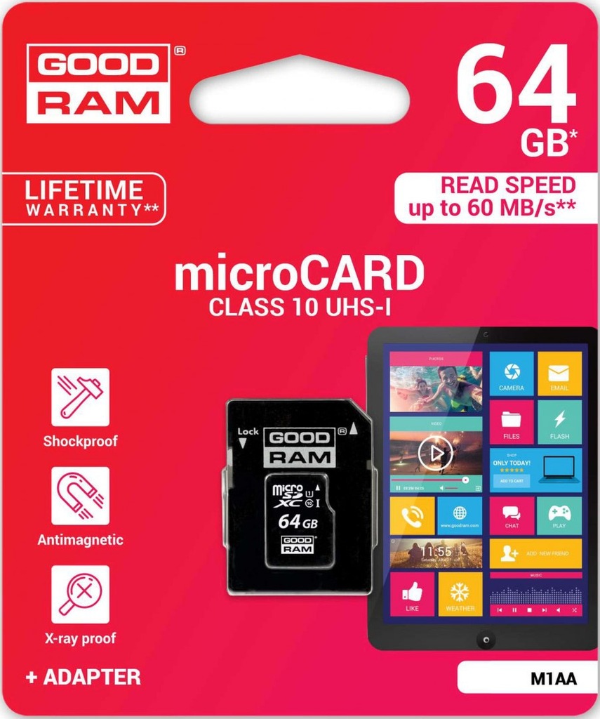 KARTA PAMIĘCI MicroSD 64GB GOODRAM Class 10