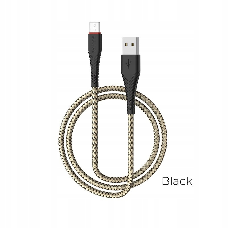 Borofone - kabel USB-A do USB-C z pozłacanym rdzen