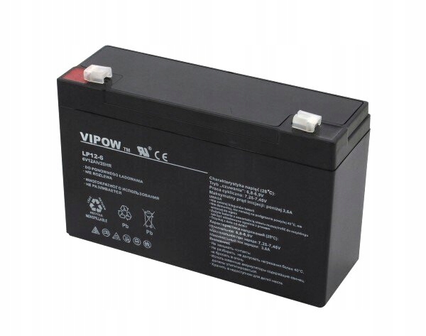 *NOWY Akumulator żelowy AGM Vipow 6V 12Ah typ VRLA