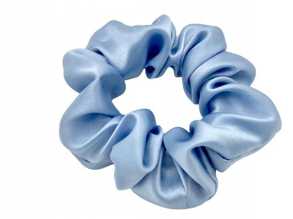 Gumka scrunchie roz. M 100% jedwab morwy BŁĘKIT