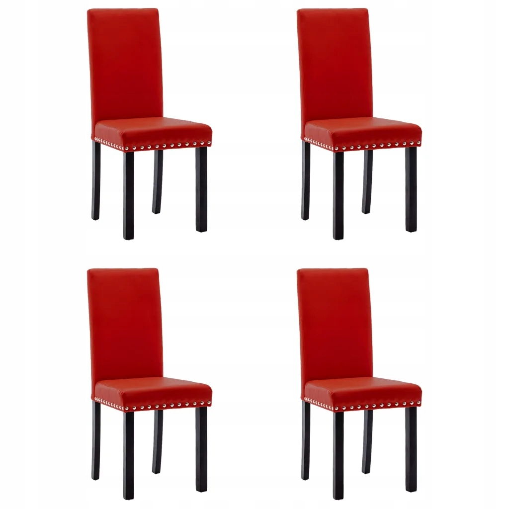 Krzesła stołowe, 4 szt., winna czerwień, PVC