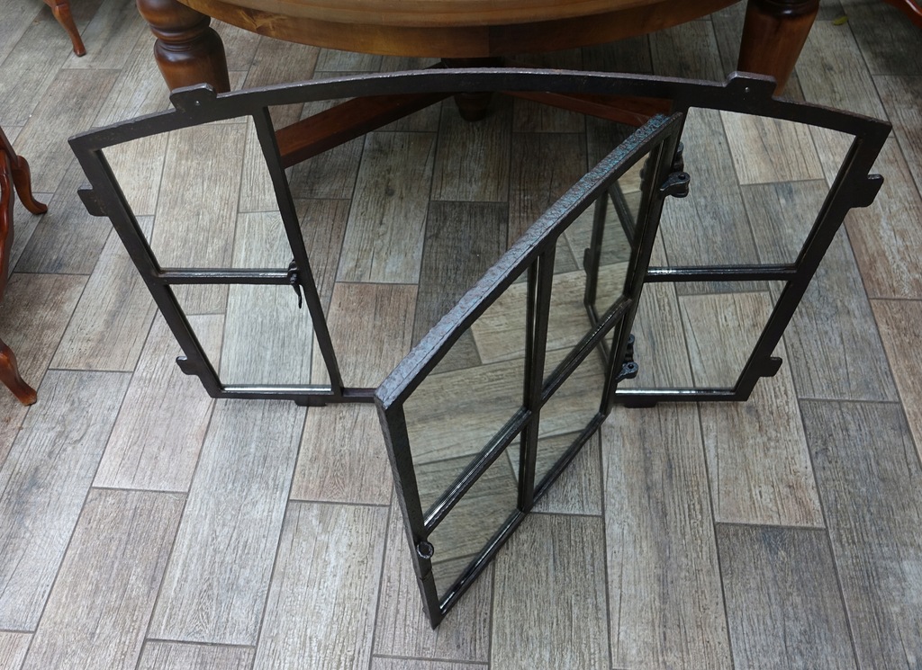 DEF-LOFT lustro loftowe stare żeliwne okno 102x77 cm otwierane