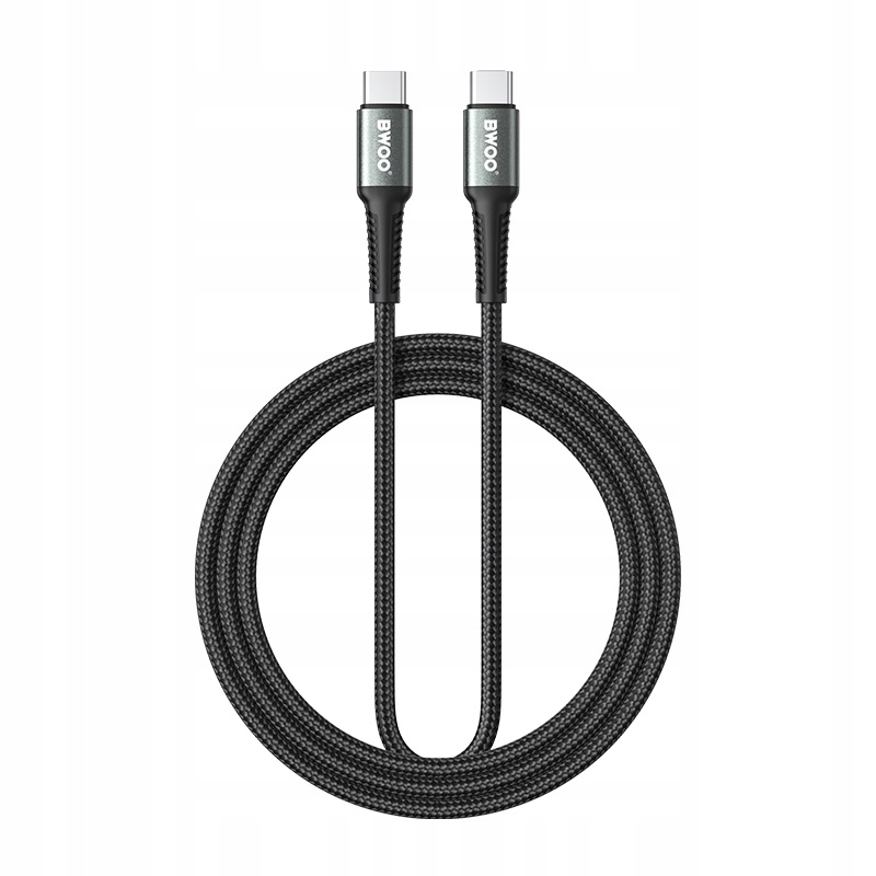 BWOO Pleciony kabel USB-C do USB-C 60W, 2 m