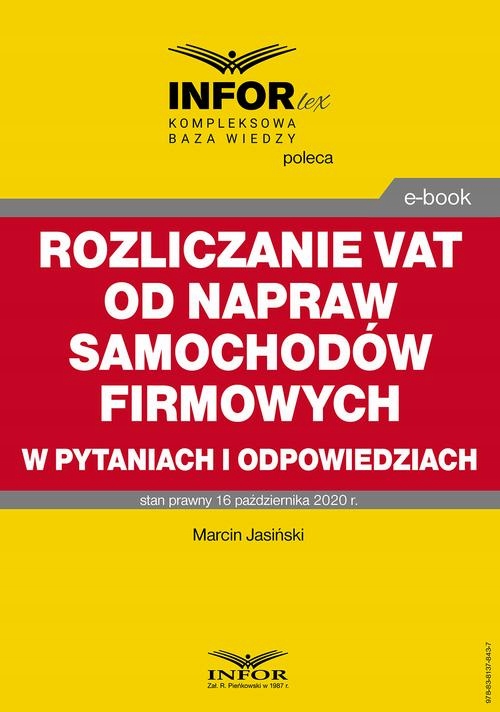 ROZLICZANIE VAT OD NAPRAW SAMOCHODÓW FIRM.. EBOOK