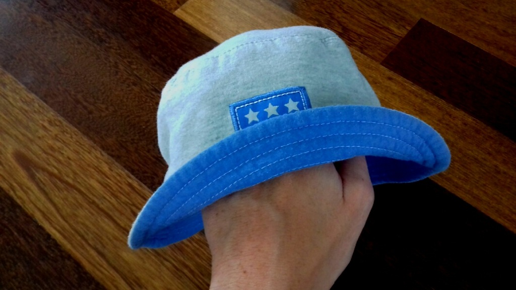 Szaro-niebieska czapka kapelusz niemowlaka 6-12m