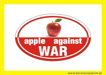 naklejka APPLE against WAR na samochód i nie tylko