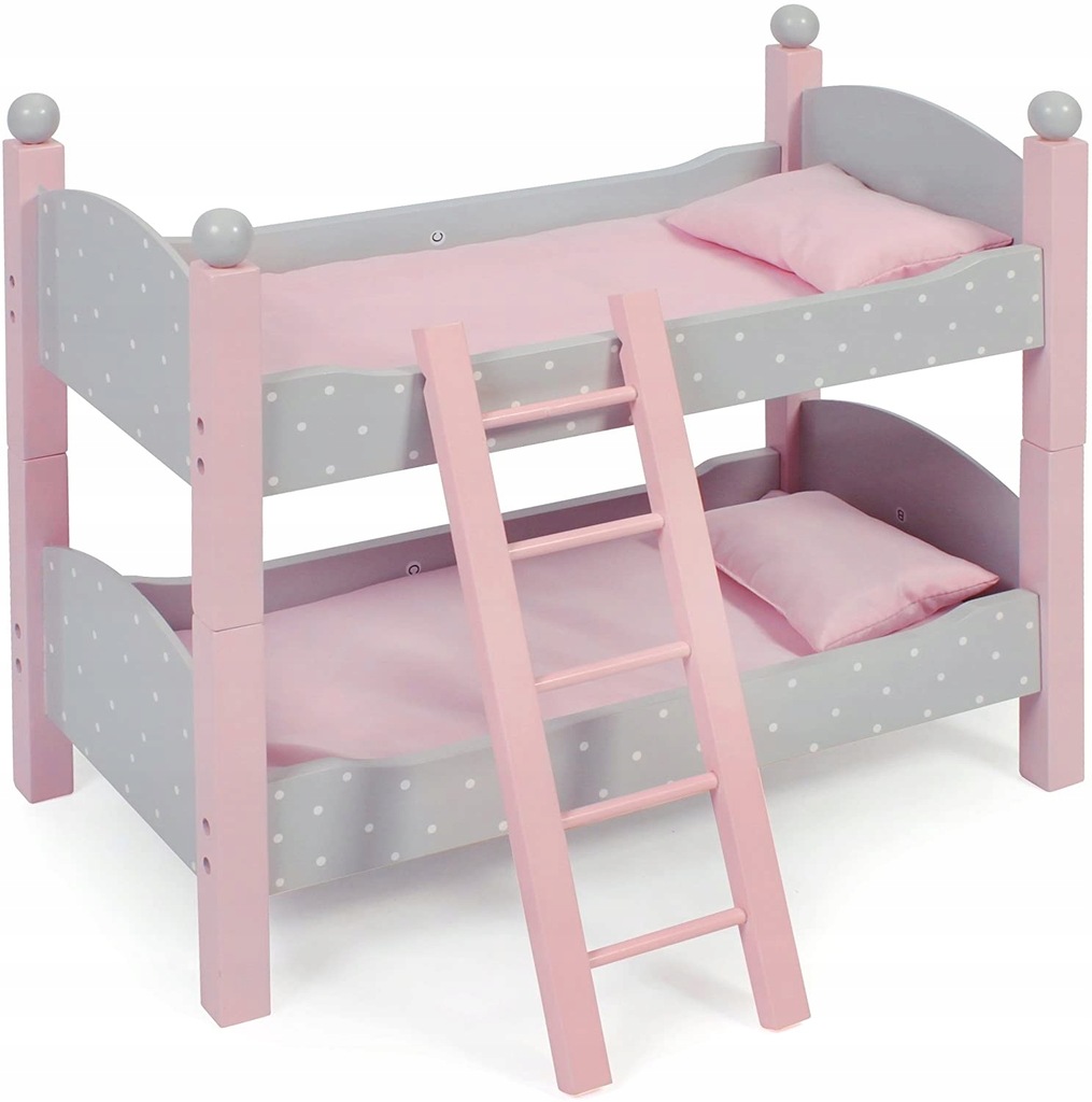 Chic Łóżeczko łóżko piętrowe dla lalek drewniane