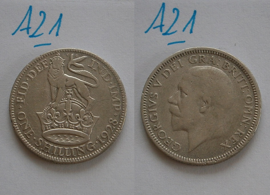 WIELKA BRYTANIA ONE SHILLING - 1928 r