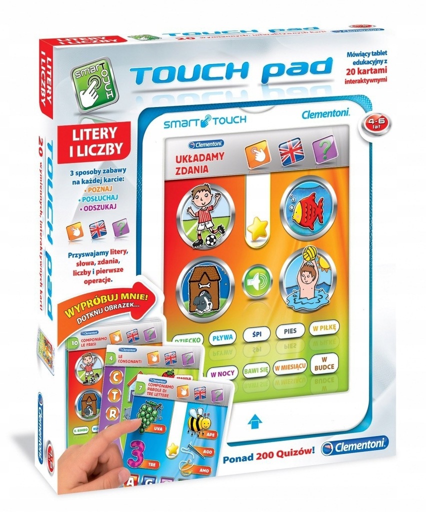 CLEMENTONI TOUCH PAD SŁOWA I LICZBY 4+