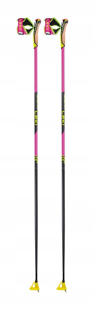 Leki Kij narciarski dla dorosłych, neonowy