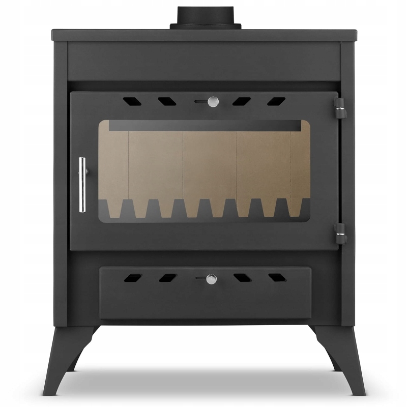 Piec stalowy kominek wolnostojący KAPRIZ 13 kW WIELKIE palenisko EkoProjekt
