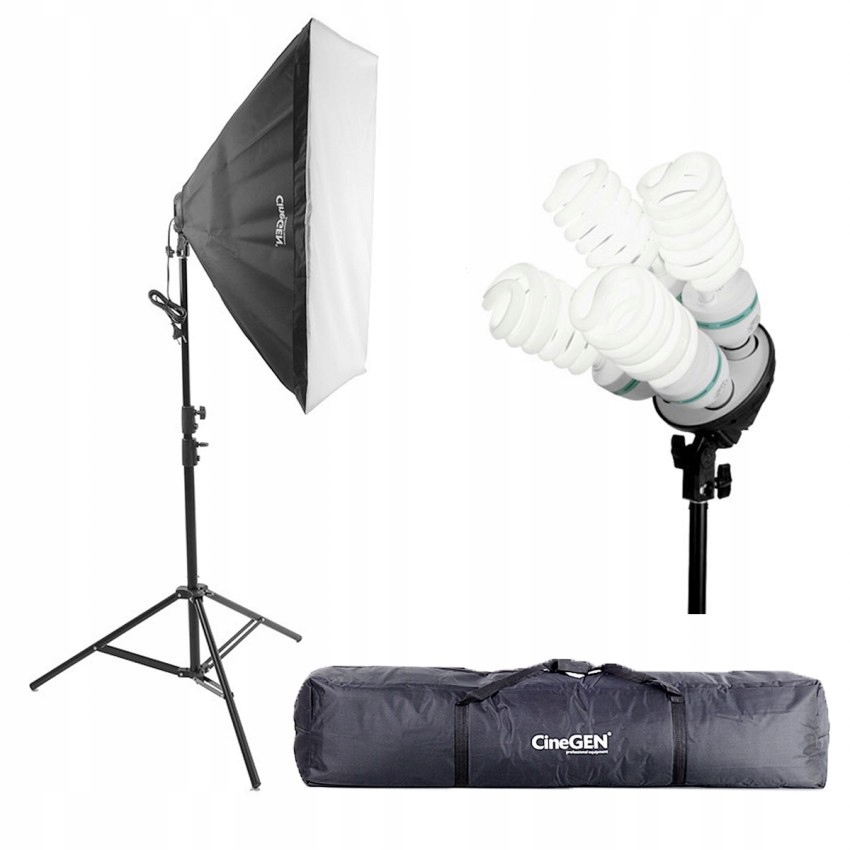 ZESTAW softbox 60x60 cm 4x 65W statyw SOLIDNA TORBA