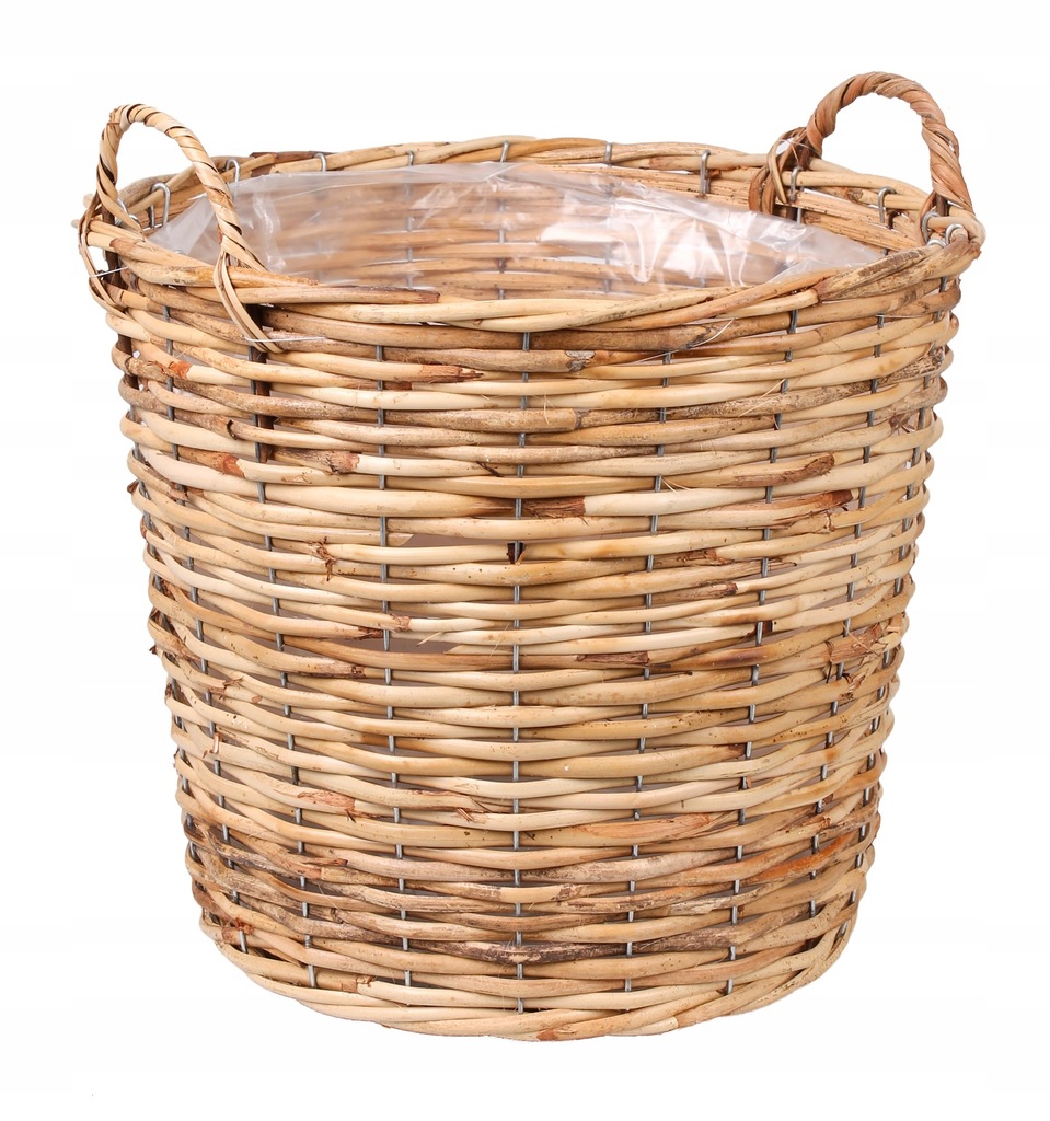 DUŻY KOSZ RATTANOWY NA CHOINKĘ 36x36x31/35h cm