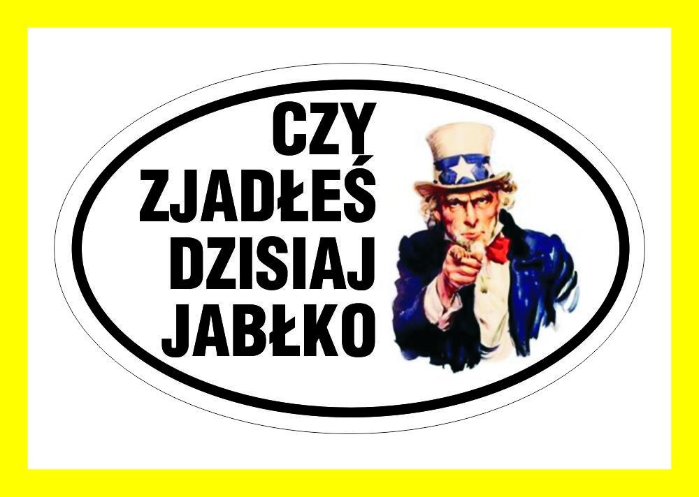 ODBLASKOWA naklejka na .... CZY ZJADŁEŚ JABŁKO