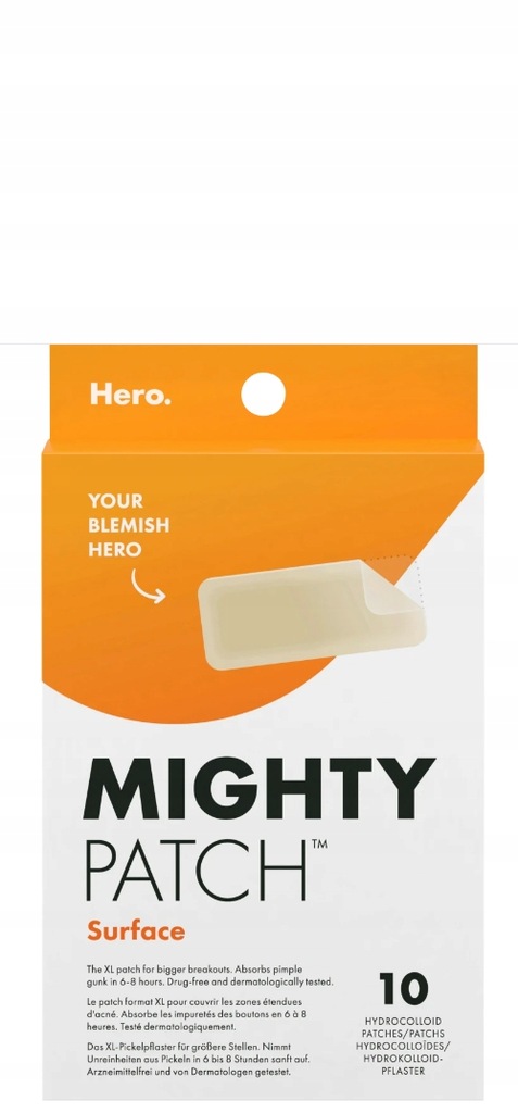 Hero Cosmetics, Mighty Patch, Surface, 10 plastrów hydrokoloidowych