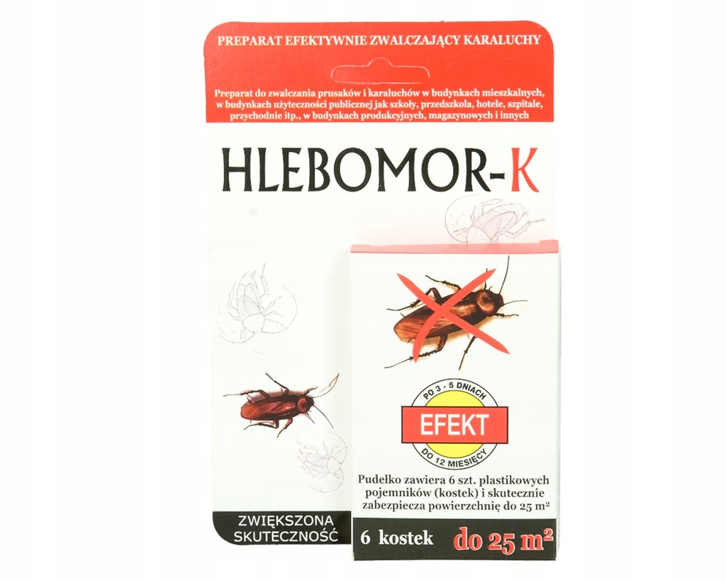 Hlebomor-K Preparat przeciwko prusakom karaluchom skuteczny pułapka 6 szt