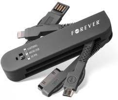 Kabel 3w1 iPhone 4, iPhone 5, micro USB - czarny