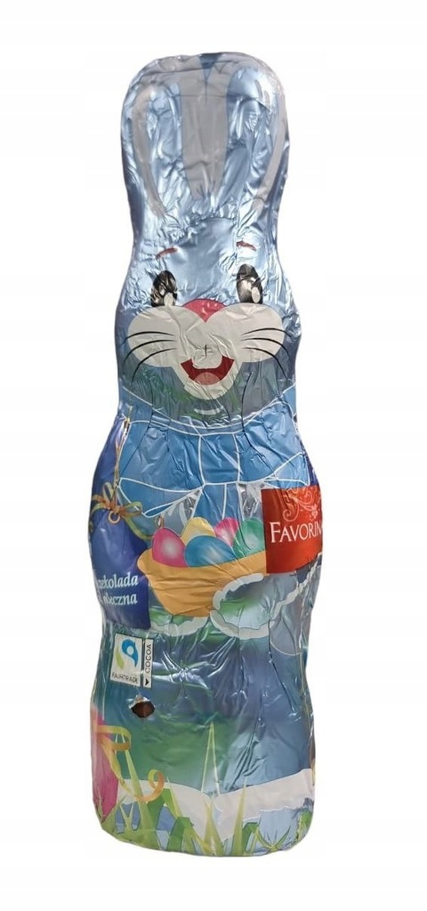 Favorina Figurka Wielkanocny Zajączek z czekolady mlecznej 125g niebieski
