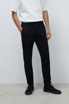 01G072 ZARA__1 CZARNE CHINOSY SLIM FIT__38