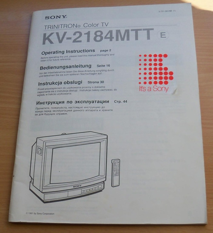 Instrukcja SONY Trinitron Color TV KV-2184MTT