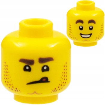 LEGO - 3626cpb2460, głowa minifigurki, dwustronna