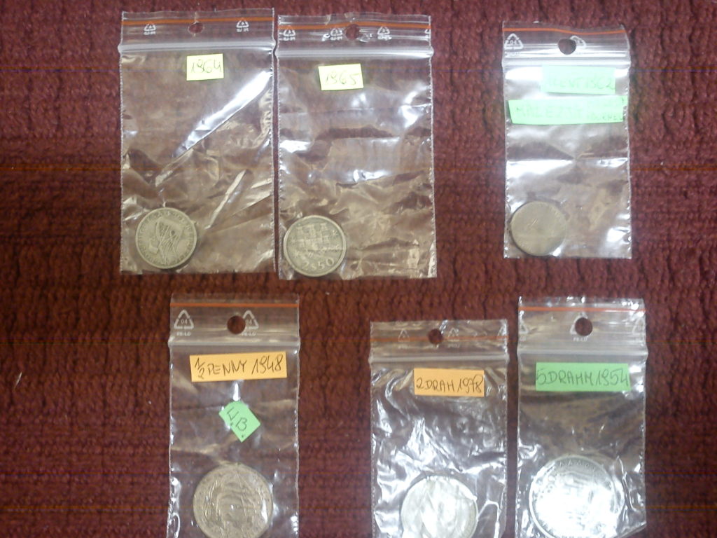 Stare monety Grecja, Malezja, Portugalia, W B