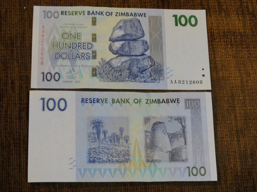 484.ZIMBABWE 100 DOLARÓW UNC