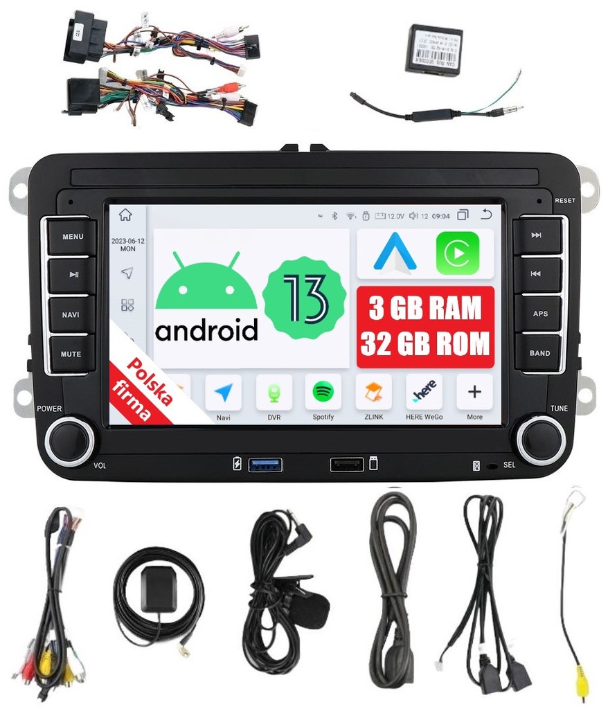 RADIO 2DIN NAWIGACJA ANDROID VW SHARAN 2 II AMAROK BEETLE 3 GB DSP CARPLAY