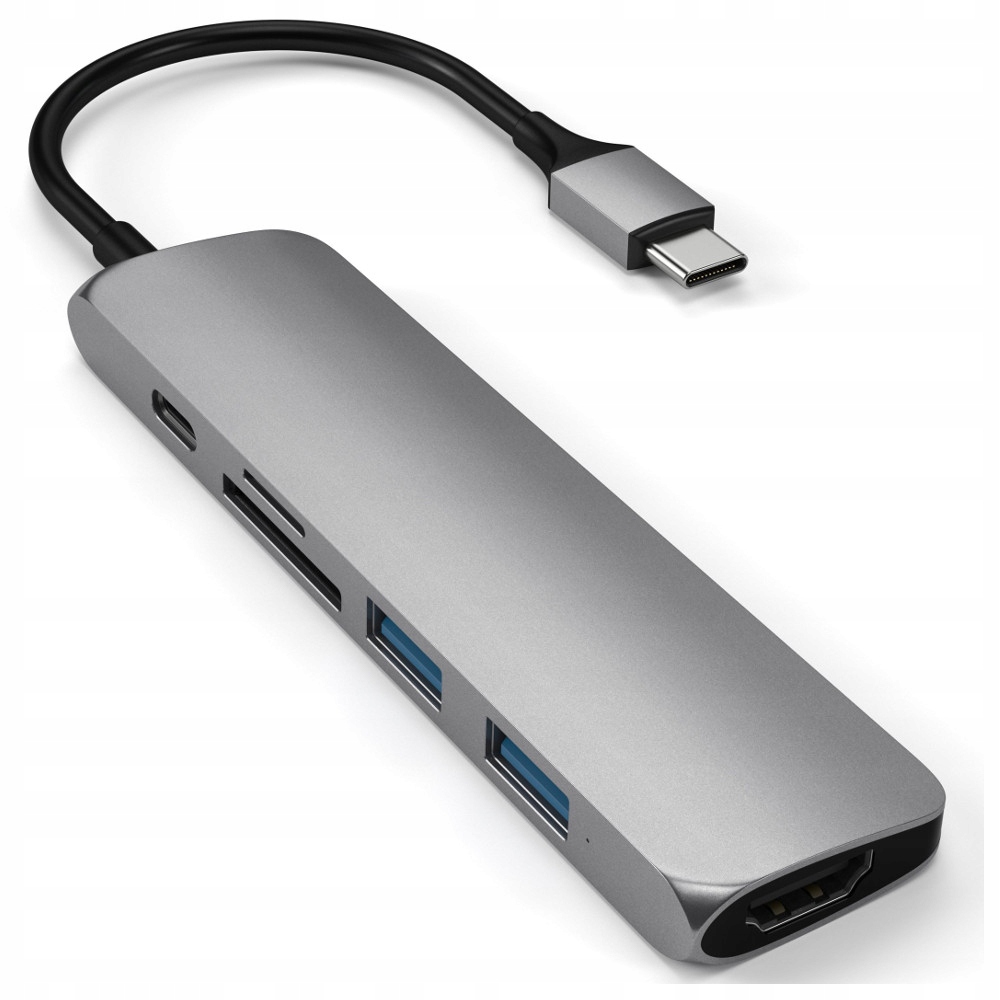 Купить АДАПТЕР SATECHI USB-C на USB, HDMI 4K, SD СЕРЫЙ: отзывы, фото, характеристики в интерне-магазине Aredi.ru