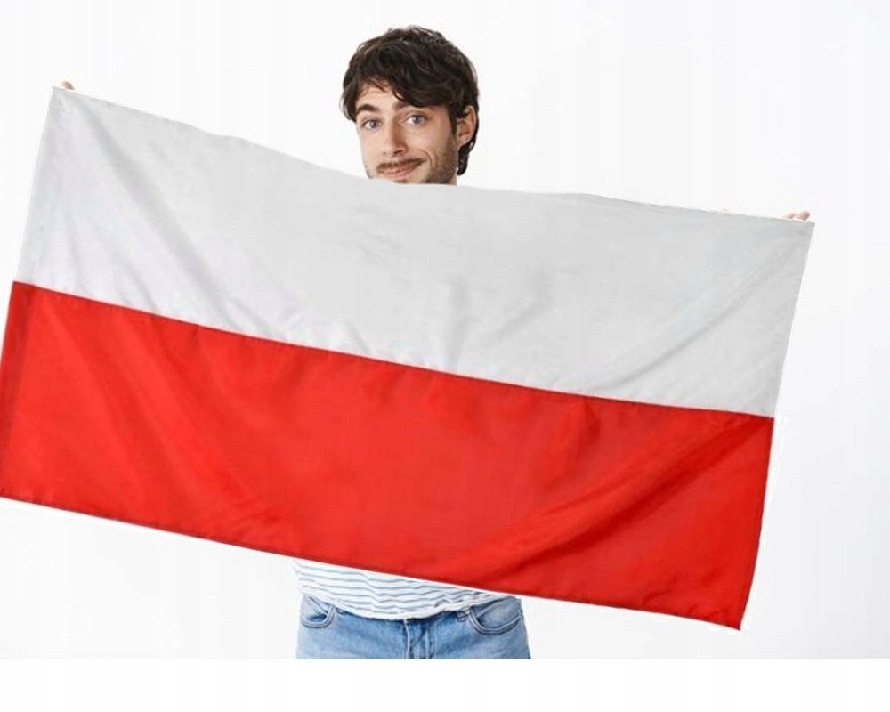 FLAGA NARODOWA POLSKI DUŻA 110 X 68 CM NA 1 MAJA