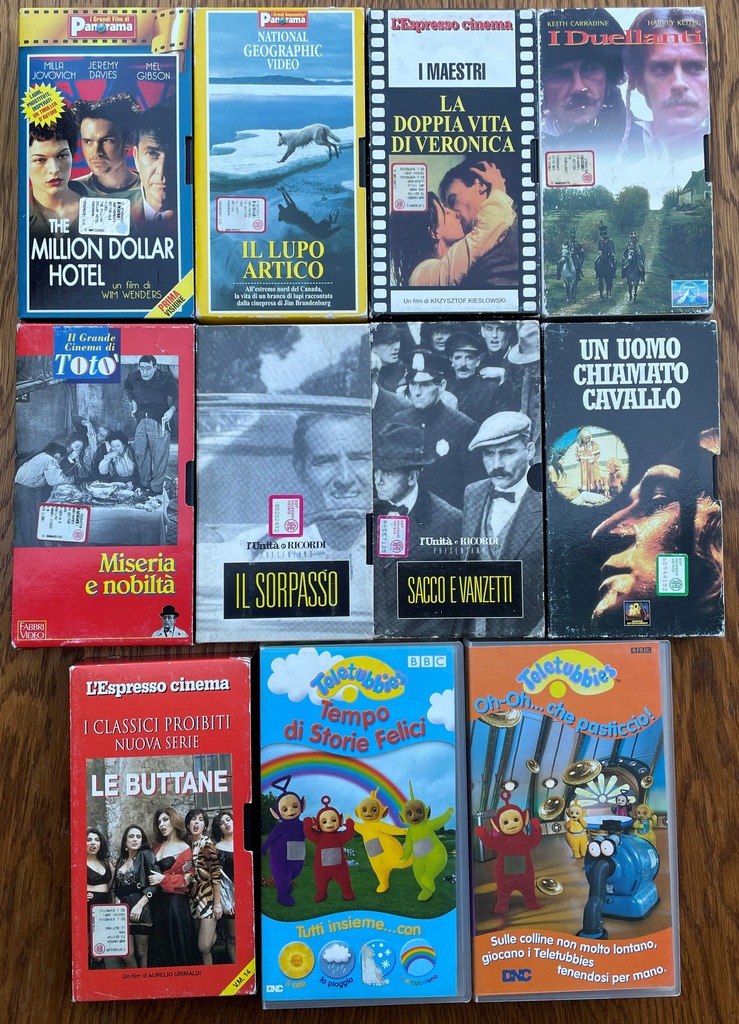 11 kaset VHS Il Sorpaso Teletubisie po włosku