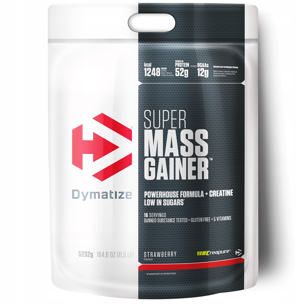 DYMATIZE Super Mass Gainer 5232g Truskawka MASA SI