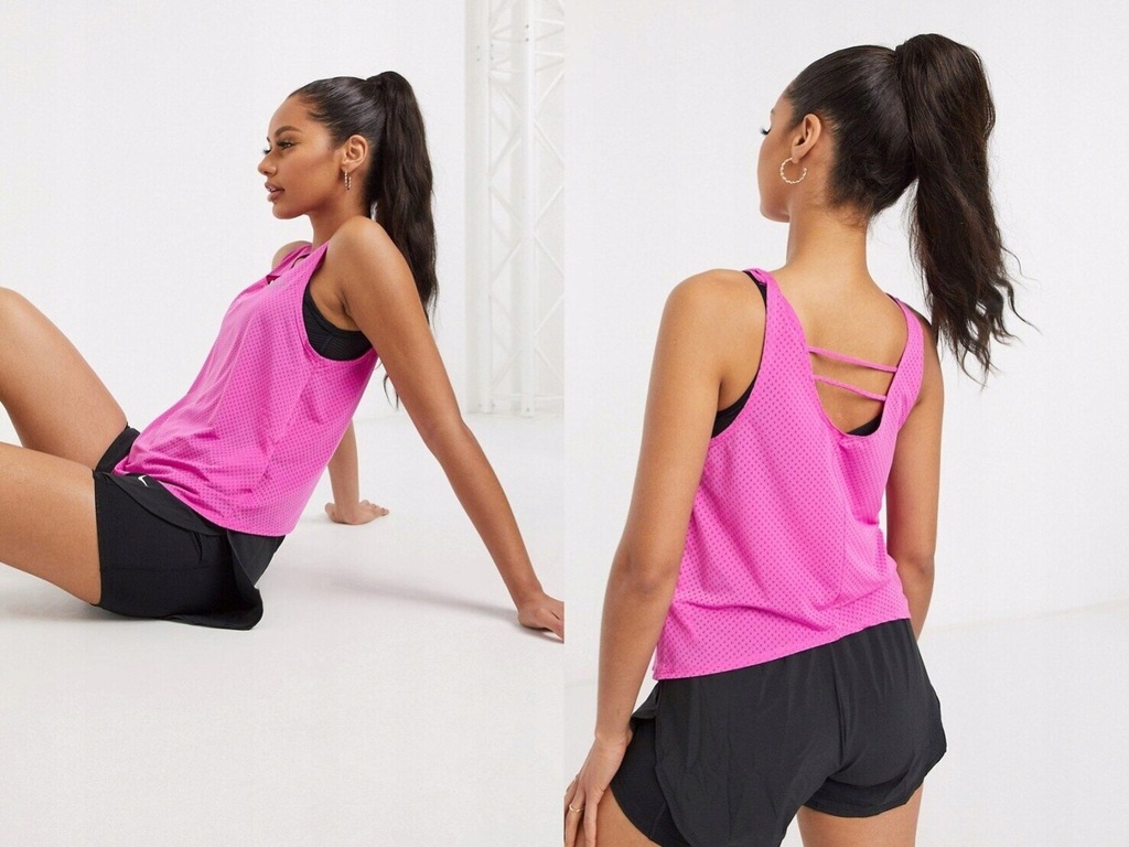 Nike Running Różowa koszulka bez rękawów S