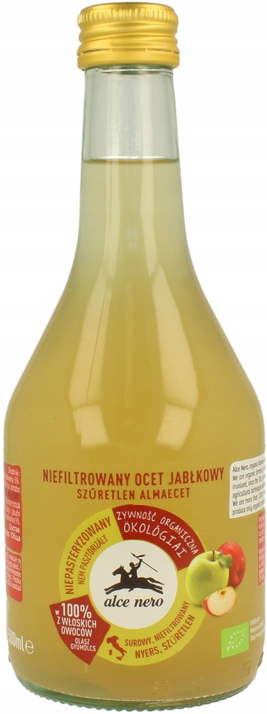 Ocet jabłkowy niefiltrowany BIO 500 ml - ALCE NERO