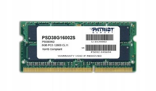 PATRIOT Pamięć Ultrabook DDR3 SODIMM 8GB 1600GHz