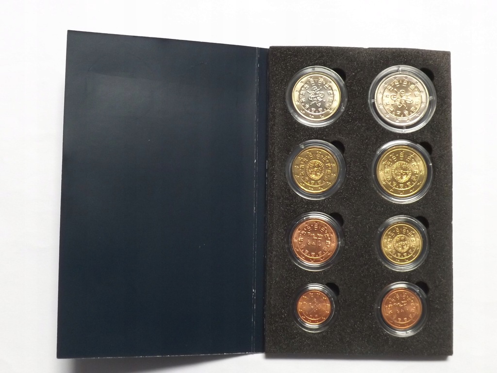 Portugalia 2004-2002 , Set monet Euro w kapslach , 8 x UNC