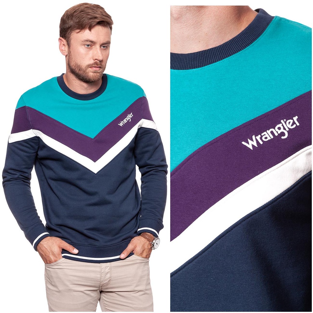 WRANGLER BLUZA DRESOWA MĘSKA LOGO REGULAR FIT M