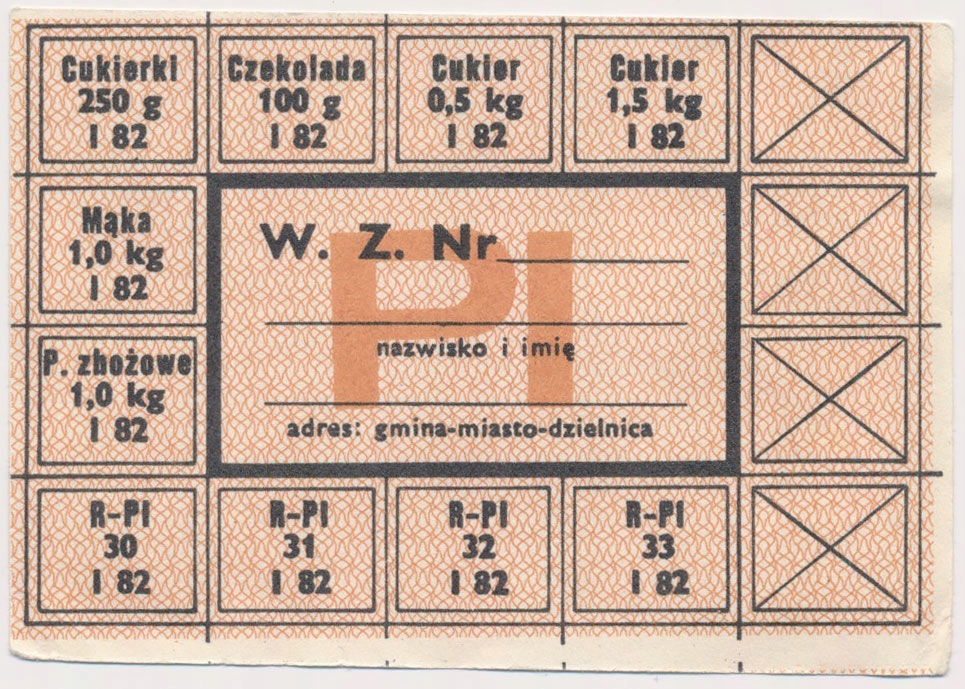 7791. Kartka żywnościowa, PI - 1982 styczeń