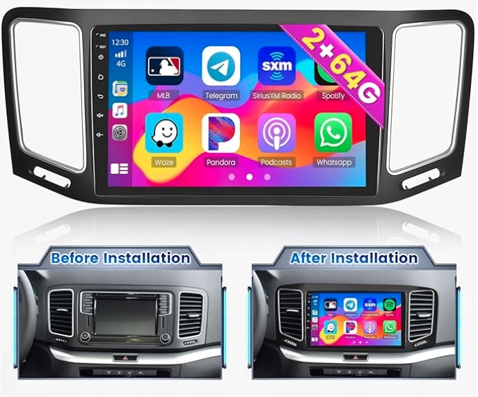 RADIO SAMOCHODOWE NAWIGACJA VW SHARAN 2 II 11-18 ANDROID 2+64GB 9469 9861