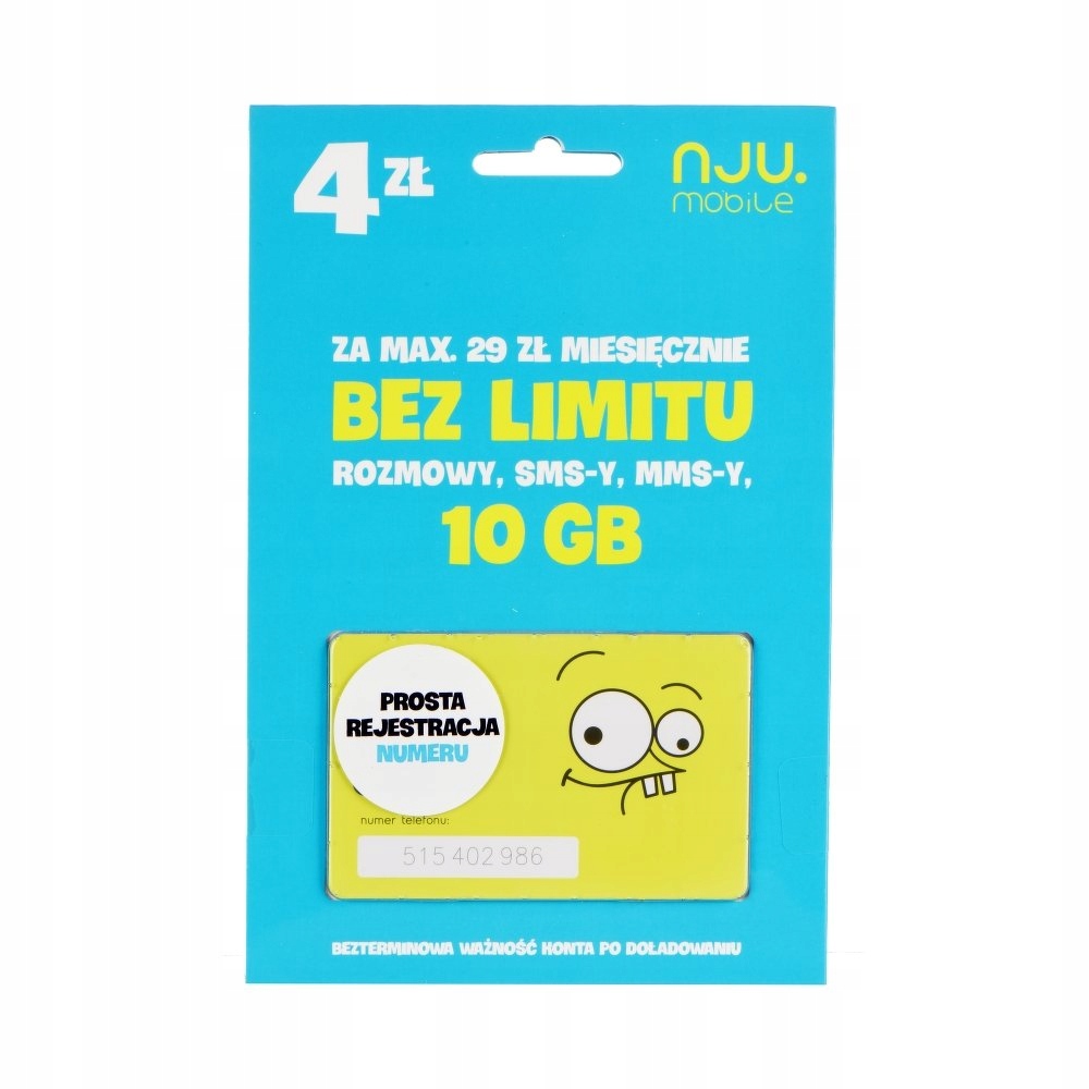 Starter NJU Mobile 4 zł + 10 GB